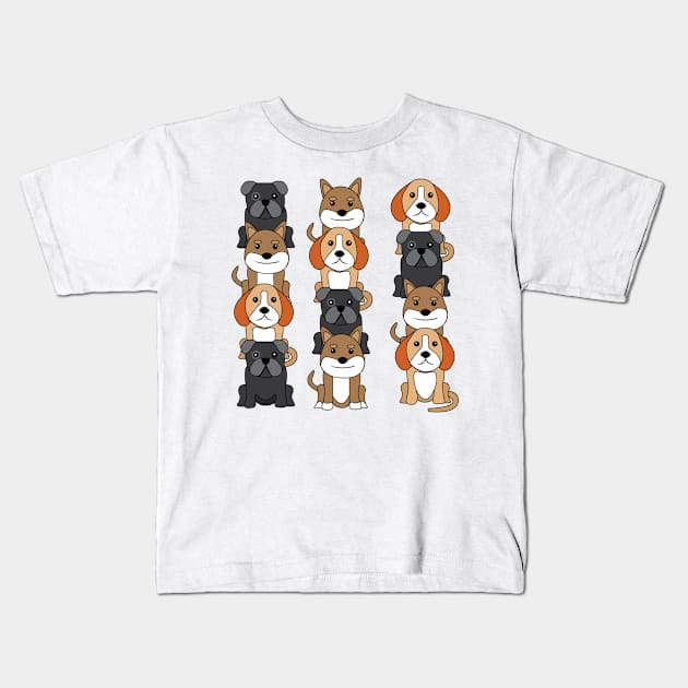 Dogs! Kids T-Shirt by DickinsonDesign